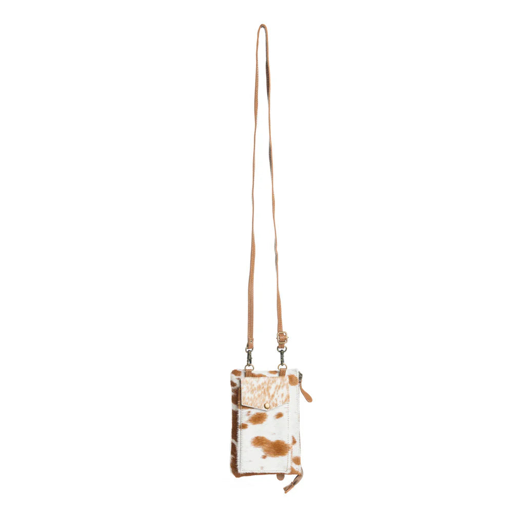 Myra Wild Chic Phone Case Bag In Brown & White