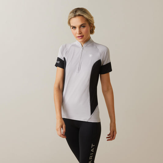 Ariat Cambria Jersey 1/4 Zip Silver Sconce/Black