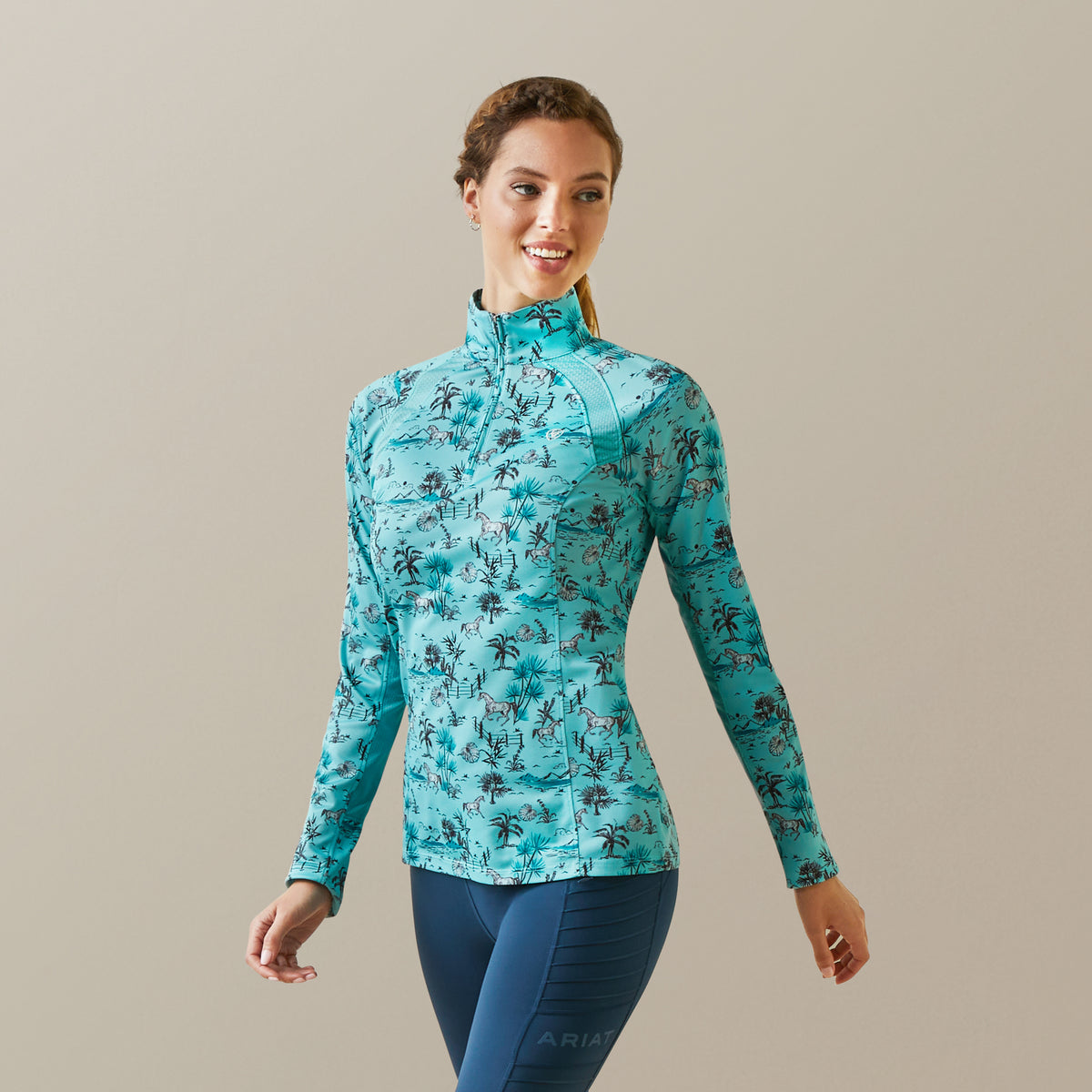 Ariat Sunstopper 2.0 1/4 Zip Blue Oasis