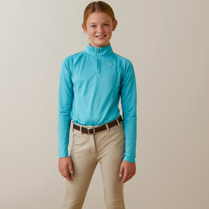 Ariat Youth Sunstopper 1/4 Zip Baselayer Blue