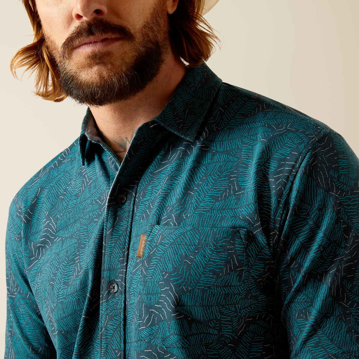 Ariat Retro Button Short Sleeve Shirt Blue Ridge