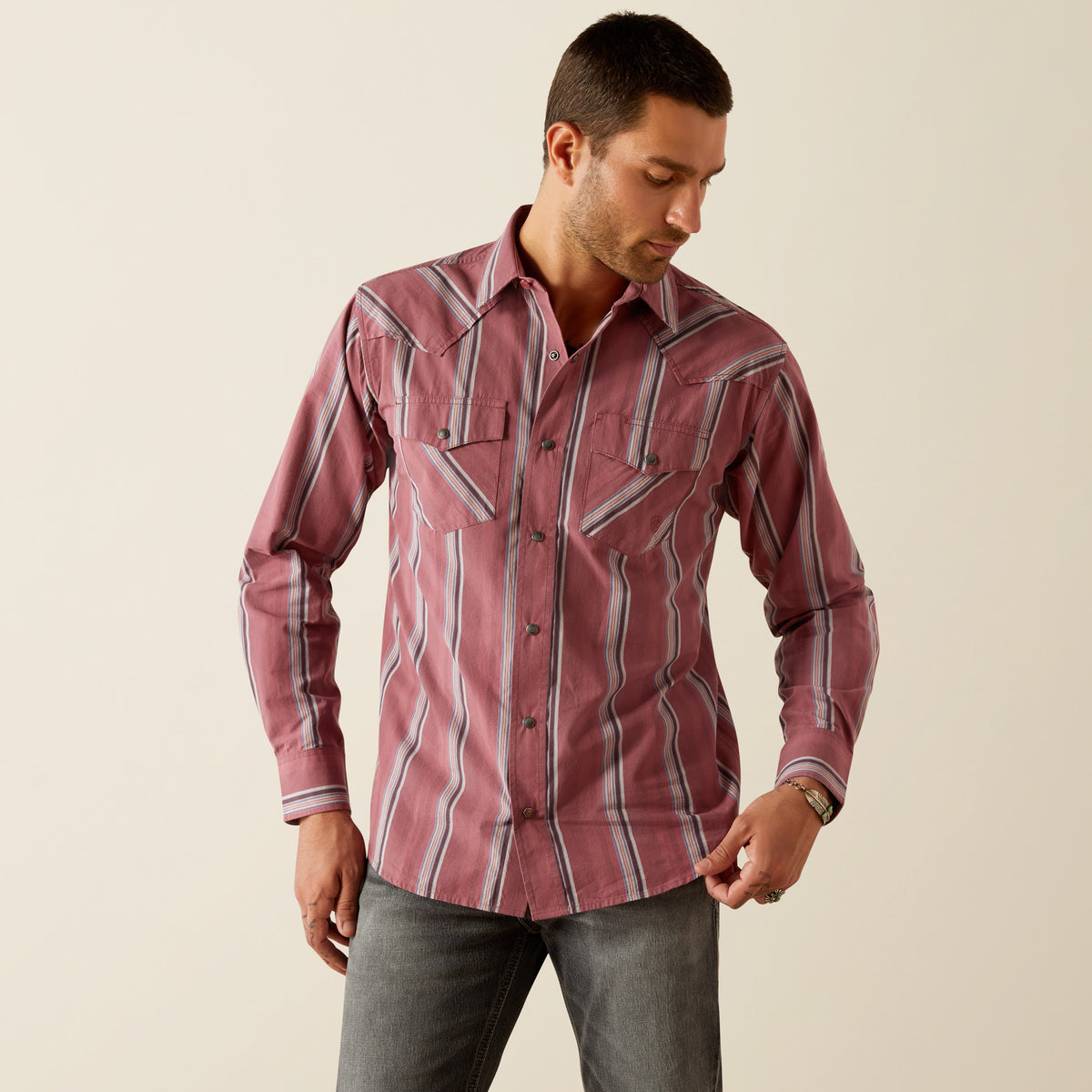 Ariat Humprey Retro Snap Long Sleeve Shirt Red