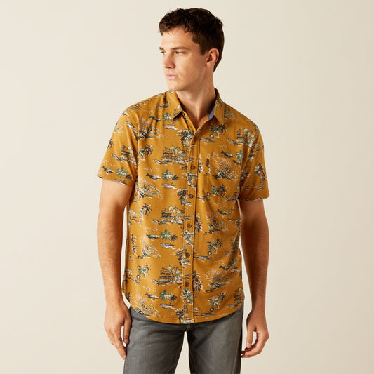 Ariat Retro Button Down Short Sleeve Shirt Mocha