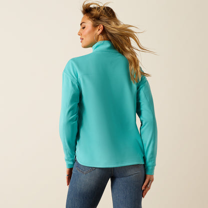 Ariat Breeze Logo 1/2 Zip Sweat Shirt Blue Turquoise