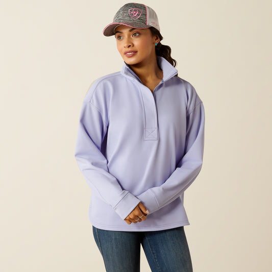 Ariat Breeze Logo 1/2 Zip Sweat Shirt Sweet Lavender