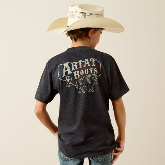 Ariat Kids American Bison T-Shirt Charcoal Heather