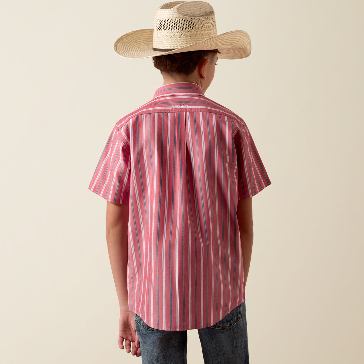 Ariat Kids Pro Series Bobby Shirt Hibiscus Red Stripe