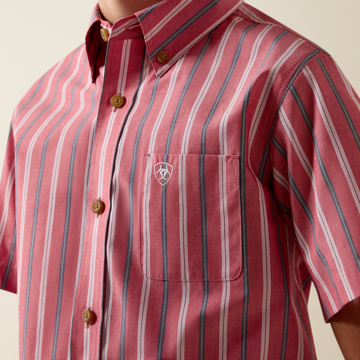 Ariat Kids Pro Series Bobby Shirt Hibiscus Red Stripe