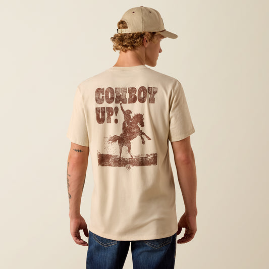 Ariat Mens Ariat Cowboy Up Classic Fit T-Shirt Natural