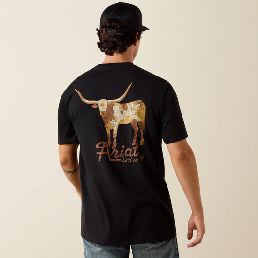 Ariat Mens Ariat Cowmooflage Classic Fit T-Shirt Black
