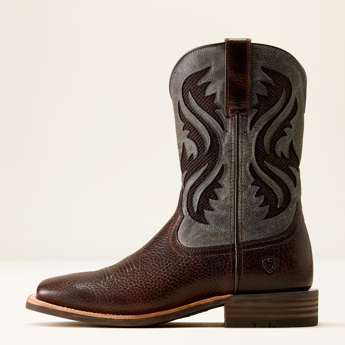 Ariat Mens Kanyon Toughstock Venttek Wide Square Toe Cowboy Boot Thunder Brown