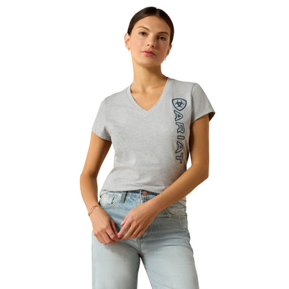 Ariat Ladies Vertical Logo T-Shirt Heather Grey