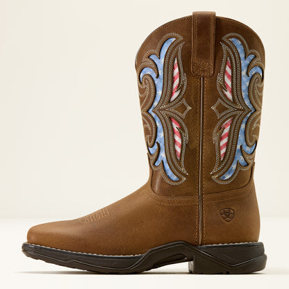 Ariat Ladies Anthem Proud Venttek Square Toe Western Boot Aged Tan