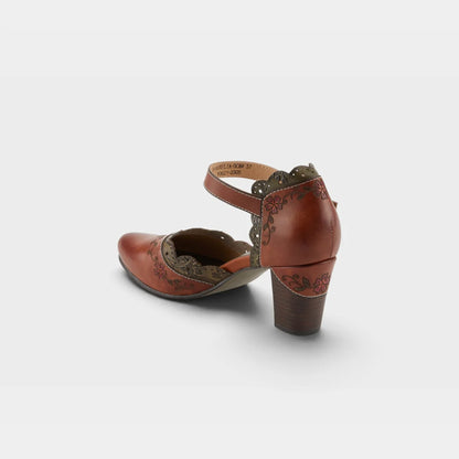 L'Artiste Sayyes Shoes Dark Camel Multi