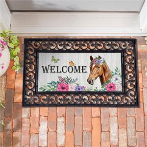 Evergreen Floral Horse Welcome Sassafras Switch Mat