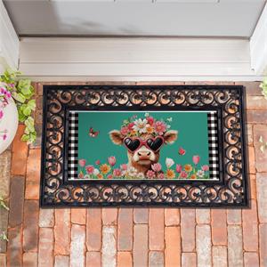 Evergreen Floral Sunglasses Highland Cow Sassafras Switch Mat