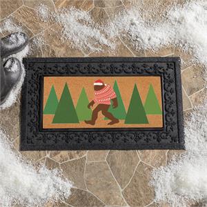 Evergreen High Country Bigfoot Christmas Flocked Coir Sassafras Mat