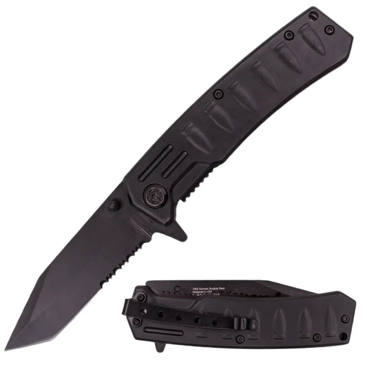 Tiger USA Bullet Time 8 Inch Super Spring Assisted Knife Black