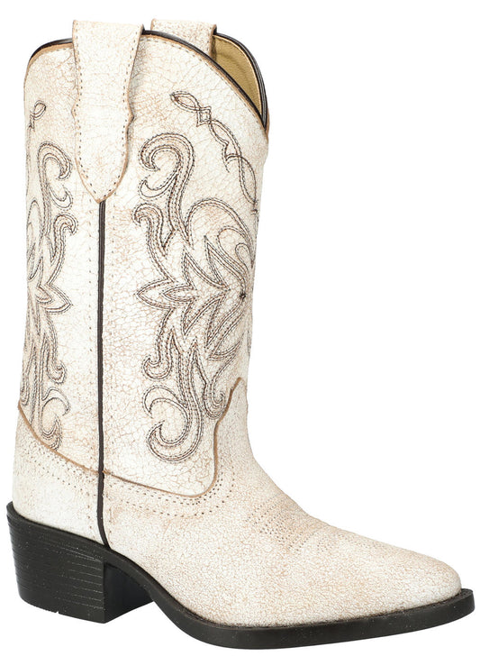 Smoky Mountain Antique White Round Toe Kids Western Boots