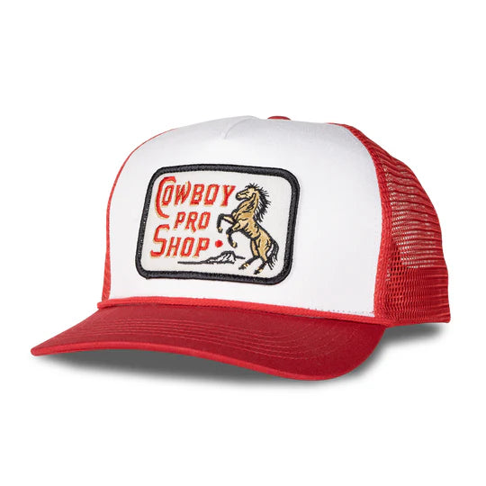 Sendero Cowboy Pro Shop Hat White/ Red