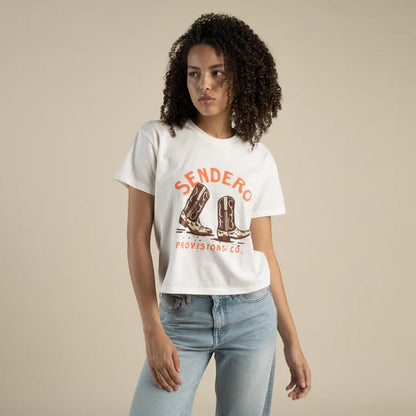 Sendero High Stepper Boxy Tee Vintage White