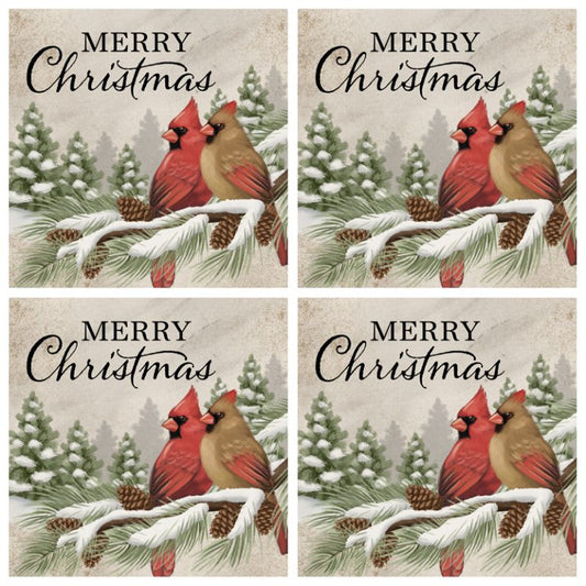 Carson Coaster 4 Square 4 Piece Cardinals