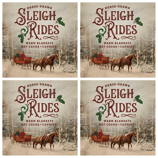 Carson Coaster 4 Square 4 Piece Sleigh Ride