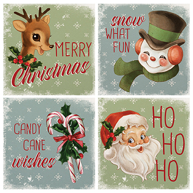 Carson Coaster 4 Square 4 Piece Vintage Christmas