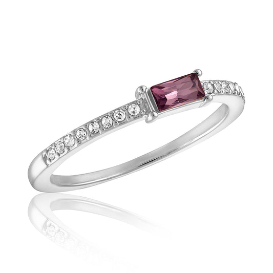 Petite Lavender Baugette & CZ Stack Ring