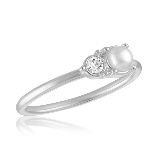 Pearl & CZ Duo Stack Ring
