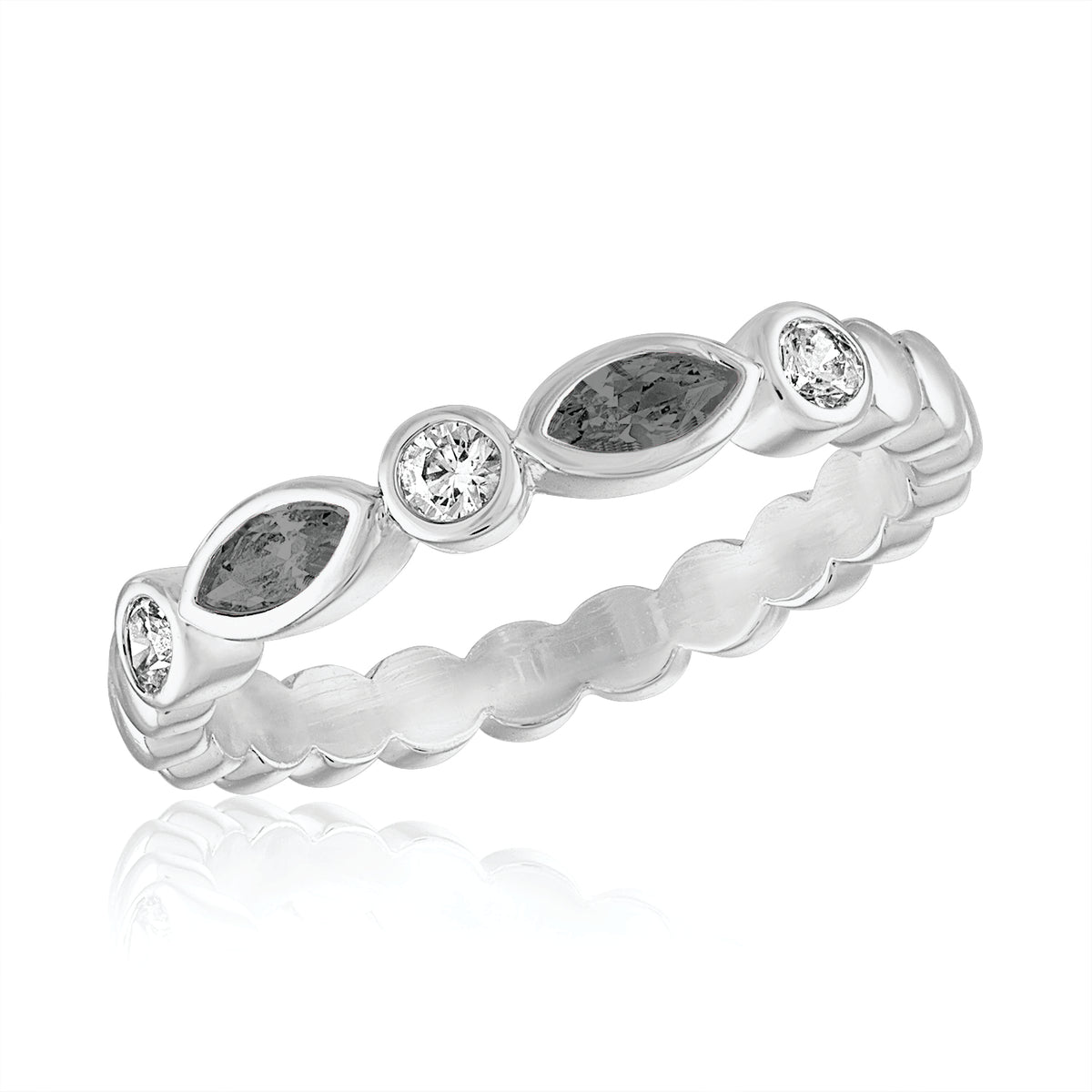 Center Court Silver Stack Ring