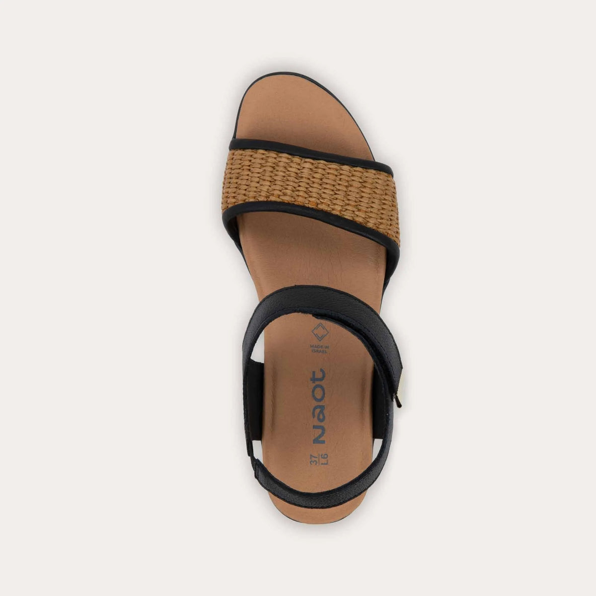 Naot Summer Rafia Black Golden Brown