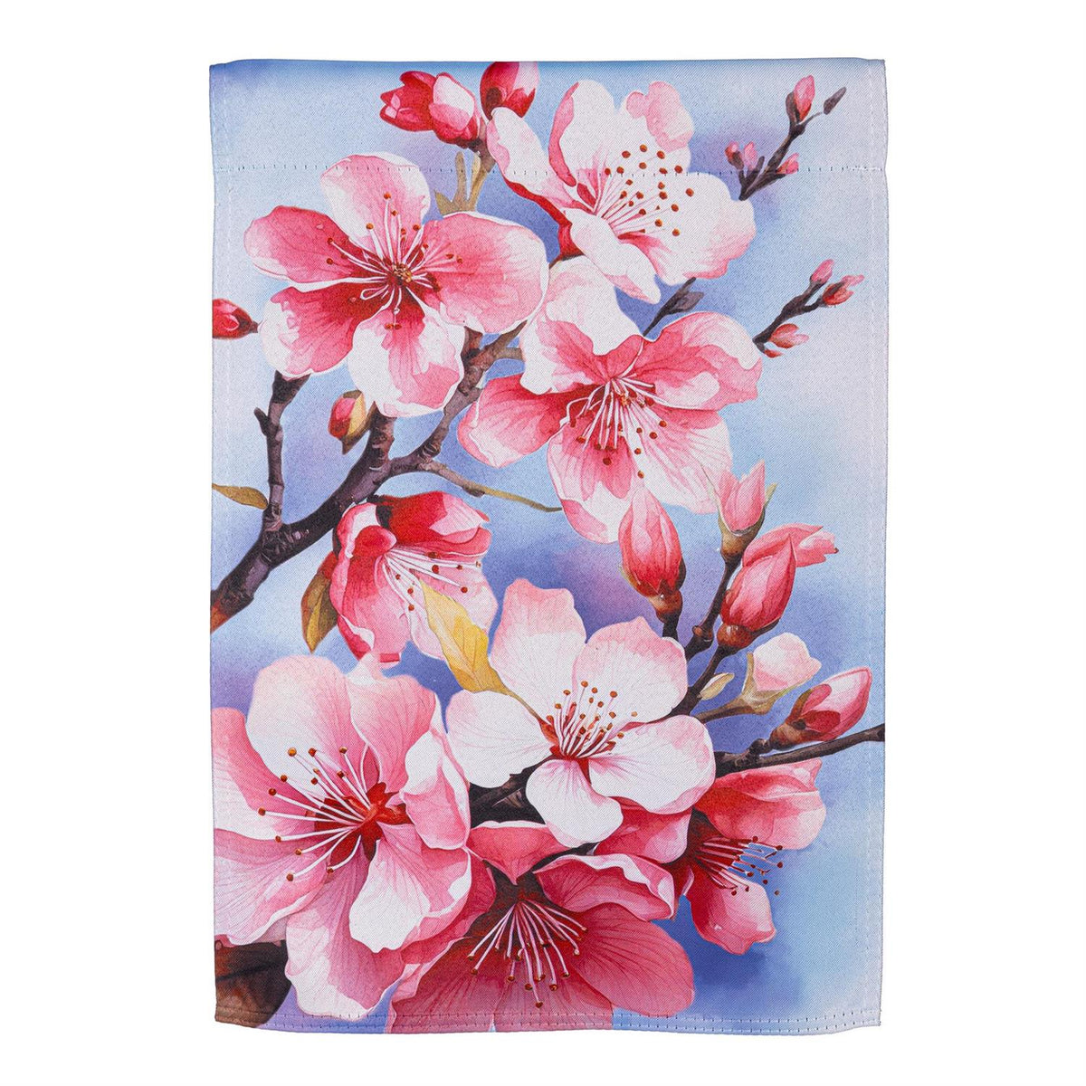 Evergreen Cherry Blossom Suede Garden Flag