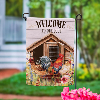 Evergreen Petal & Plow Coop Suede Garden Flag