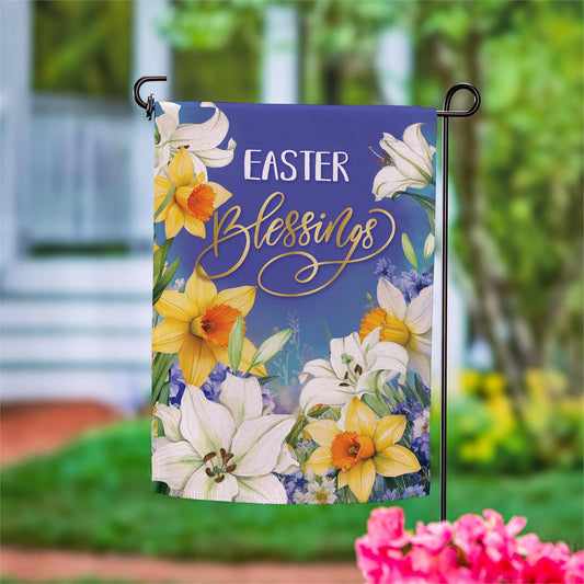 Evergreen Blessings For Easter Suede Garden Flag