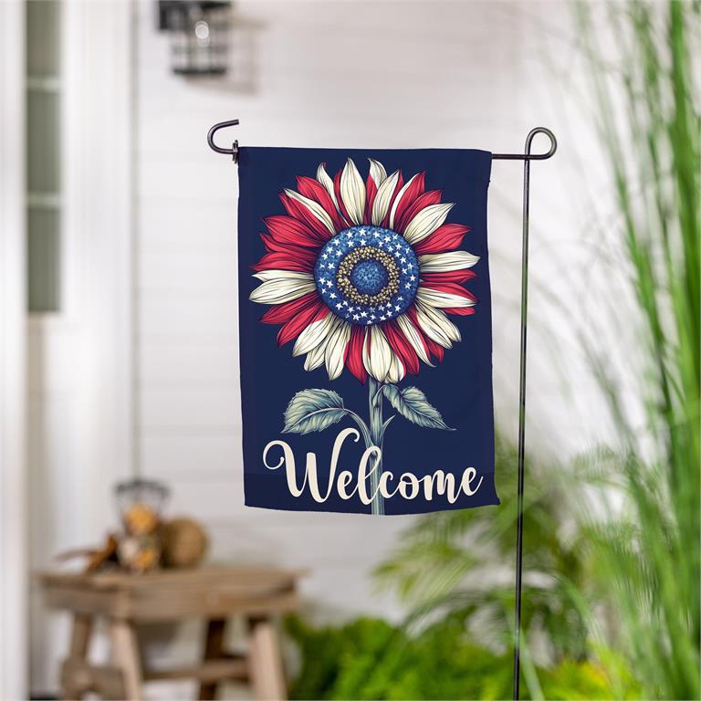 Evergreen Vibrant Sunflower Suede Garden Flag