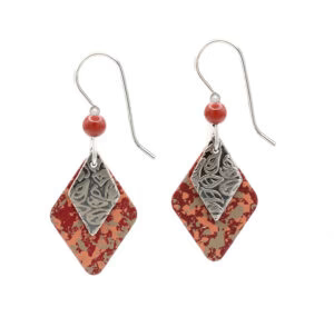 Silver Forest Double Diamonds Bead Earring
