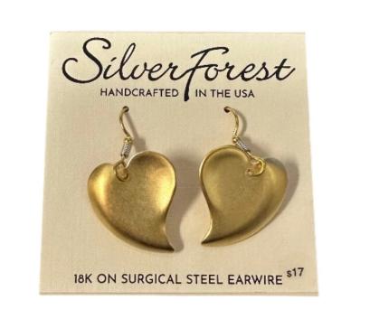 Silver Forest Contemporary Heart Hook Gold
