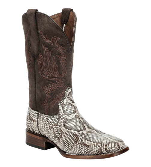 Circle G White Python Wide Square Toe