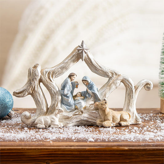 Evergreen Nativity Table Decor
