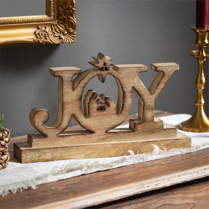Evergreen Nativity Table Decor Joy