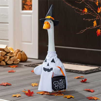 Evergreen Porch Goose Outfit Ghost