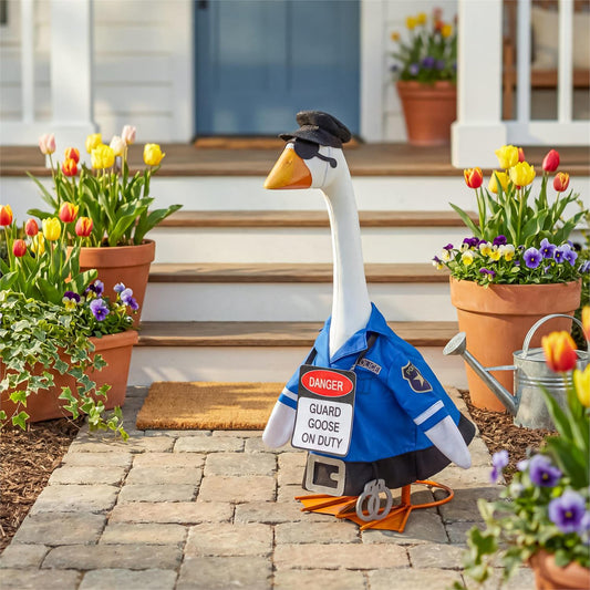 Evergreen Porch Goose Outfit Police