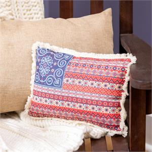 Evergreen Americana BOHO Frayed Edge Travel Pillow