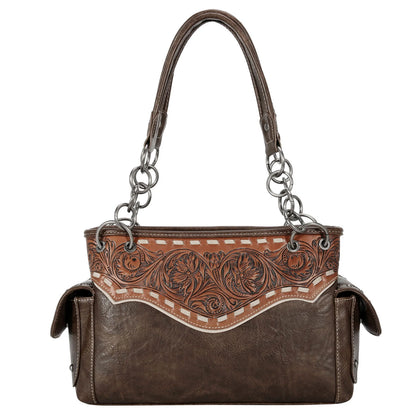 Montana West Trinity Ranch Tooled Satchel CC