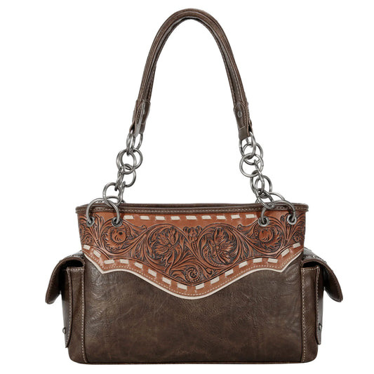 Montana West Trinity Ranch Tooled Satchel CC