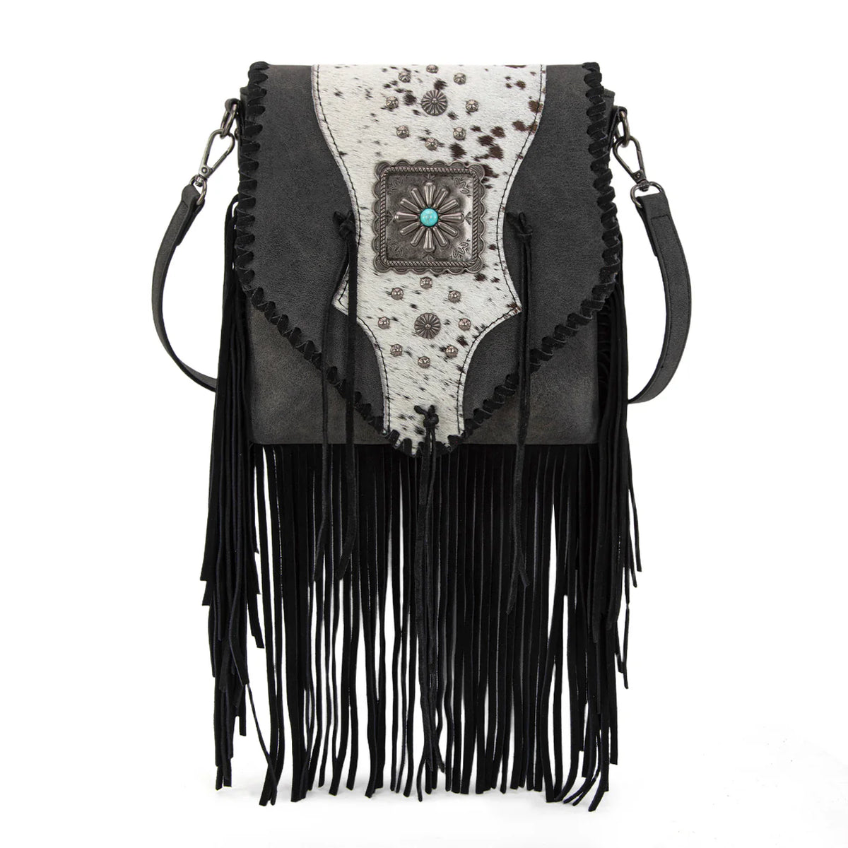 Trinity Ranch Fringe Hair On Cowhide Crossbody