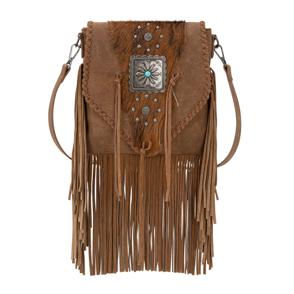 Trinity Ranch Fringe Hair On Cowhide Crossbody