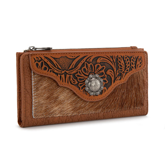 Montana West Trinity Ranch HOH Cowhide Tooled Collection Wallet