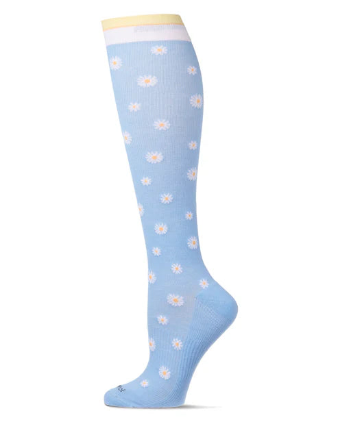 MeMoi Cotton Compression Daisies Light Blue